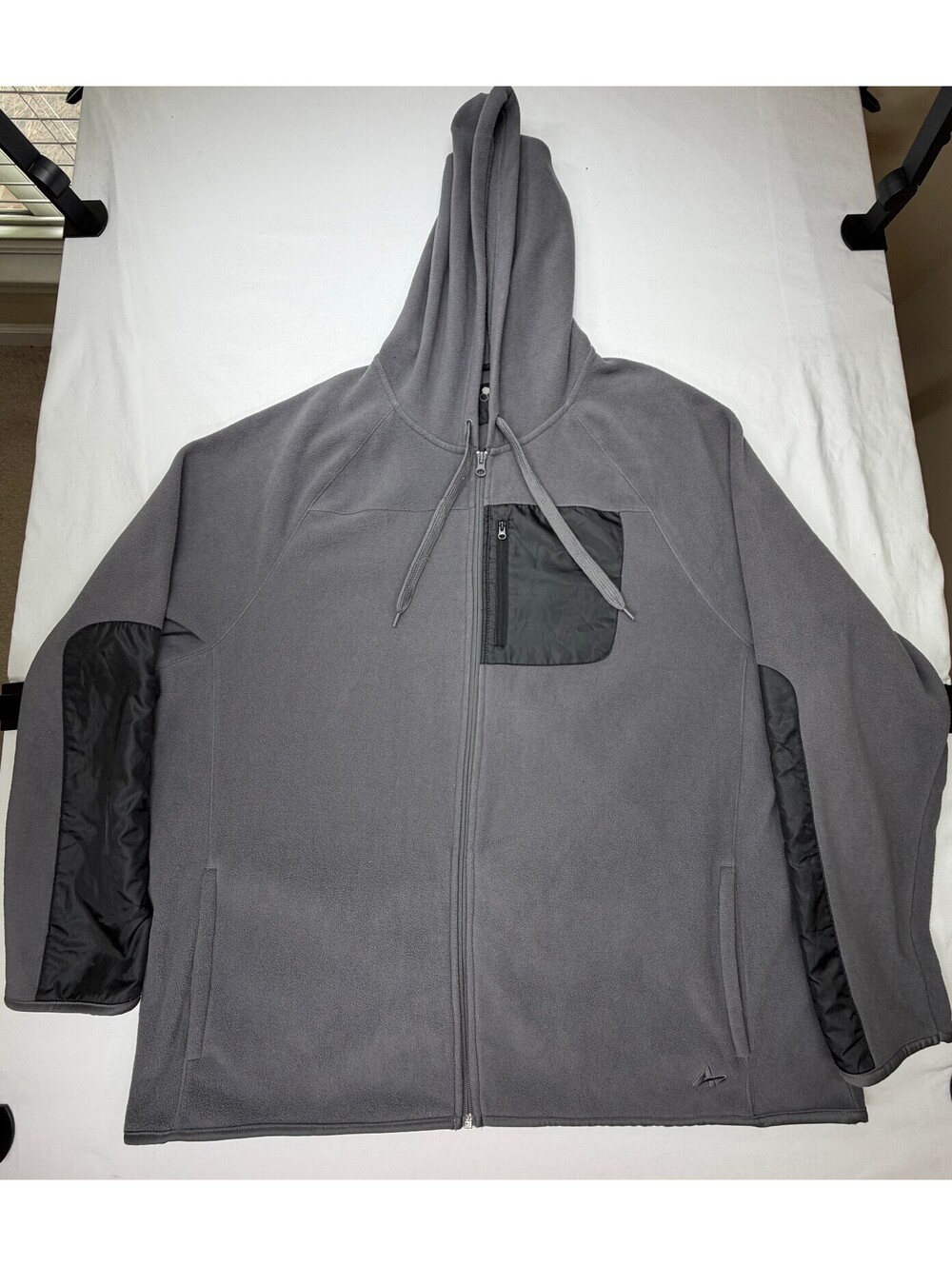 Athletech Men's Full Zip Hoodie Activewear Fleece Sweatshirt Size 2XL Grey
